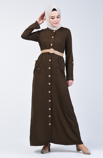 Dunkelgrün Hijab Kleider 8021-01