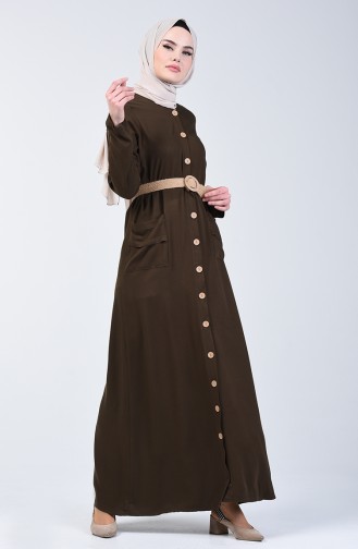 Dunkelgrün Hijab Kleider 8021-01