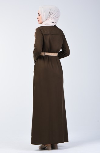 Dark Green Hijab Dress 8021-01
