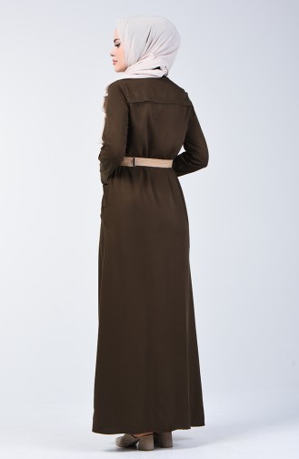 Dunkelgrün Hijab Kleider 8021-01