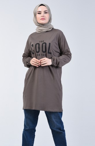 Baskılı Tunik 1284-07 Koyu Bordo