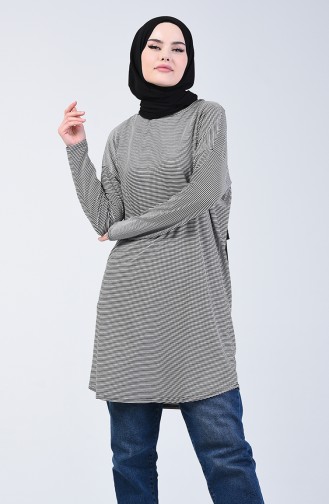 Striped Tunic 1286-01 Black 1286-01