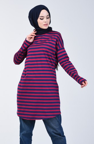 Striped Tunic 1287-04 Navy Blue 1287-04