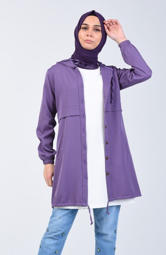 Hooded and Elastic Sleeve Tunic 0213-03 Lilac 0213-03