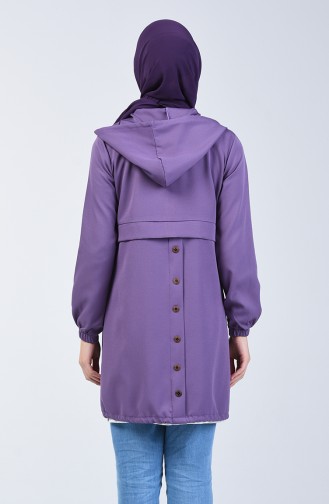 Hooded and Elastic Sleeve Tunic 0213-03 Lilac 0213-03