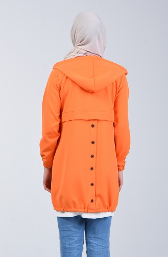Hooded and Elastic Sleeve Tunic 0213-04 Apricot Color 0213-04