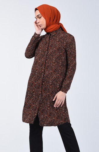 Desenli Tunik 0244-01 Taba