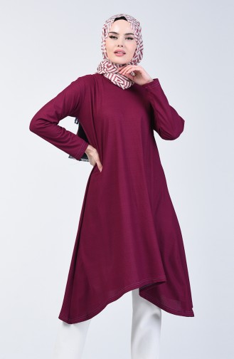 Basic Asymmetric Long Tunic 0076-01 Damson 0076-01