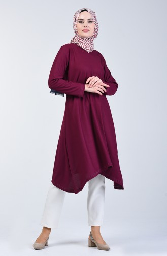 Tunique Basic Longue Asymétrique 0076-01 Plum 0076-01