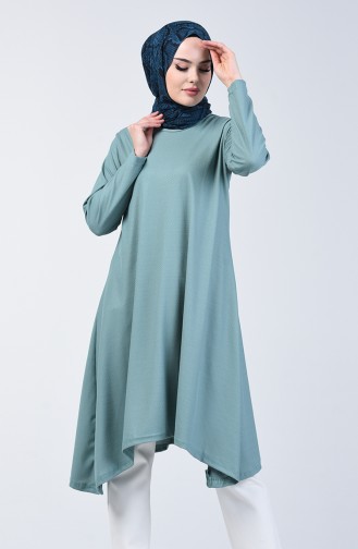 Basic Asymmetrical Long Tunic 0076-04 Green Almond 0076-04