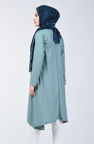 Basic Asymmetrical Long Tunic 0076-04 Green Almond 0076-04