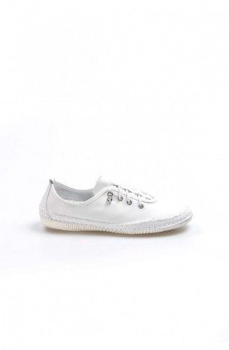 Fast Step Real Leather White Espadrille Shoes 629Za508654 629ZA508-654-16777215