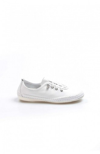 Fast Step Chaussure de Jour en Cuir Blanc Chaussures Espadril 629Za508654 629ZA508-654-16777215