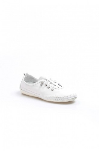 Fast Step Real Leather White Espadrille Shoes 629Za508654 629ZA508-654-16777215