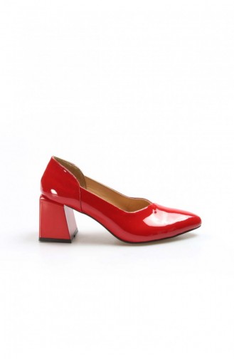 Fast Step High Heels Real Leather Red Patent Leather Thick Heels Slippers 064Za793 064ZA793-16777559