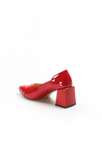 Fast Step High Heels Real Leather Red Patent Leather Thick Heels Slippers 064Za793 064ZA793-16777559