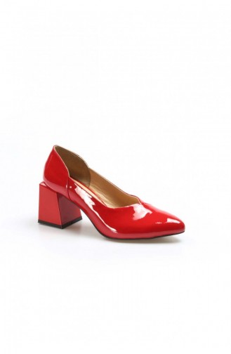 Fast Step High Heels Real Leather Red Patent Leather Thick Heels Slippers 064Za793 064ZA793-16777559
