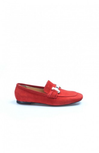 Fast Step Topuklu Ayakkabı Hakiki Deri Kırmızı Süet Kalın Topuklu Ayakkabı 064Za789