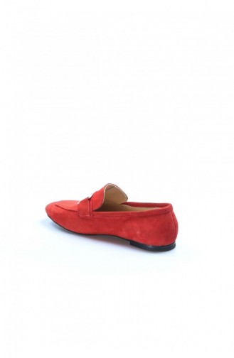Fast Step Topuklu Ayakkabı Hakiki Deri Kırmızı Süet Kalın Topuklu Ayakkabı 064Za789