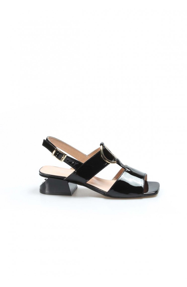 Fast Step Chaussures Talons en Cuir Noir Cuir Verni Chaussures