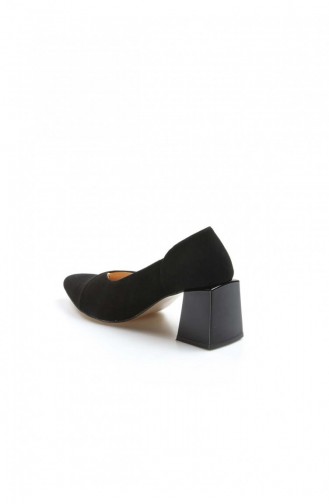 Fast Step High Heels Real Leather Black Suede Thick Heels Slippers 064Za793 064ZA793-16777285