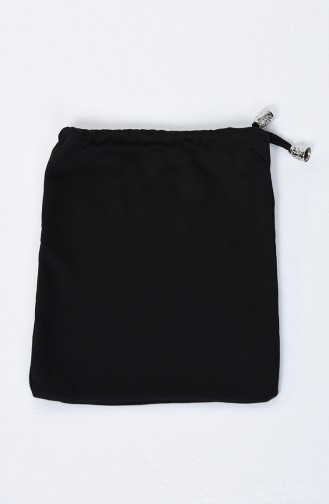Büyük Beden Çift Renkli Pratik Namaz Elbisesi 0910B-01 Vizon Siyah