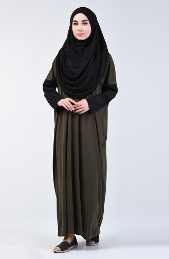 Two Color Practical Prayer Dress 0910-02 Khaki Black 0910-02