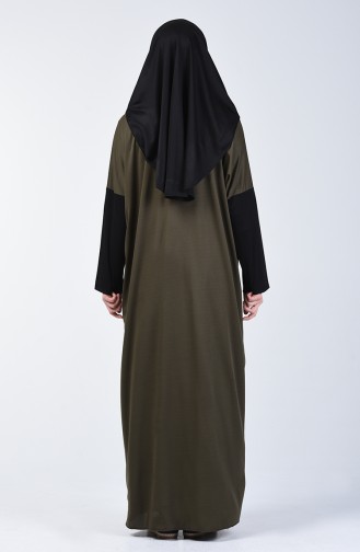 Two Color Practical Prayer Dress 0910-02 Khaki Black 0910-02