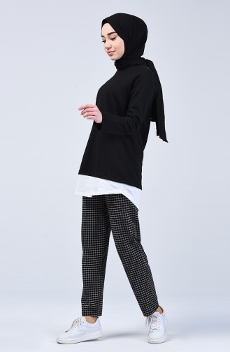 Two-Thread Checkered Tunic Trousers Double Set 2003-05 Black 2003-05
