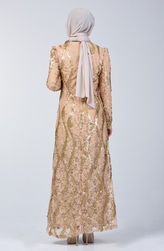 Gold Hijab-Abendkleider 7264-01