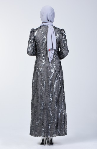 Dunkel-Grau Hijab-Abendkleider 7264-08