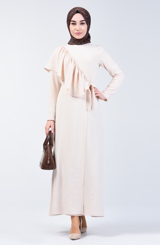 Beige İslamitische Jurk 0046-02