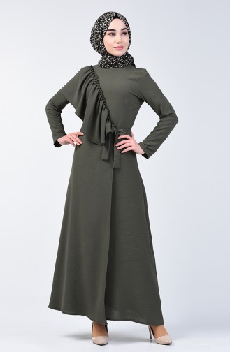 Aeroben Fabric Frilly Dress 0046-03 Khaki 0046-03