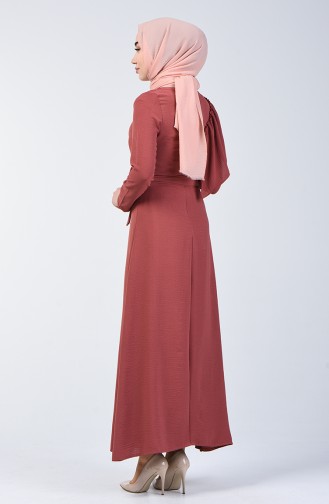 فستان وردي داكن 0046-08
