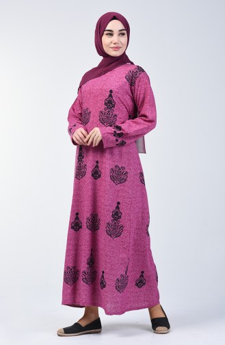 Robe Coton a Motifs 3333-02 Plum 3333-02