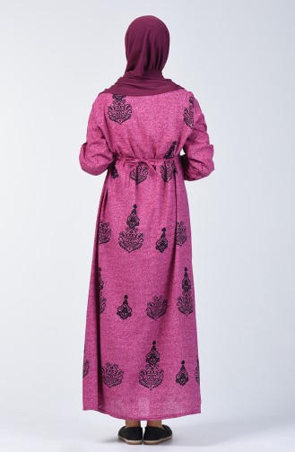 Robe Coton a Motifs 3333-02 Plum 3333-02