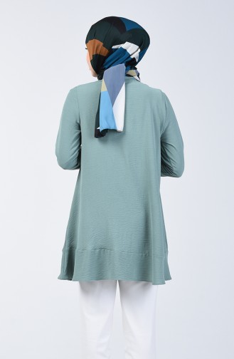 Aeroben Fabric Button Tunic 1426-07 Almond Green 1426-07