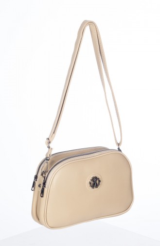 Sac à Bandoulière Croisé Pour Femme 3023-17 Crème 3023-17