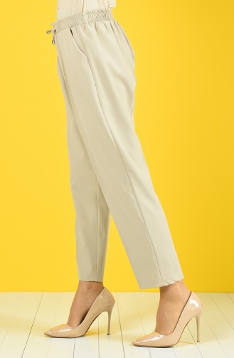 Elastic Waist Straight Pants 4088-02 Stone 4088-02