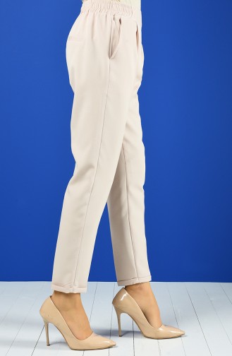 Pantalon Taille Élastique 3116-03 Beige 3116-03