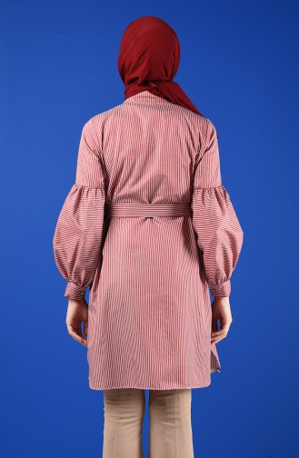 Striped Tunic with Belt 1429-03 Claret Red 1429-03