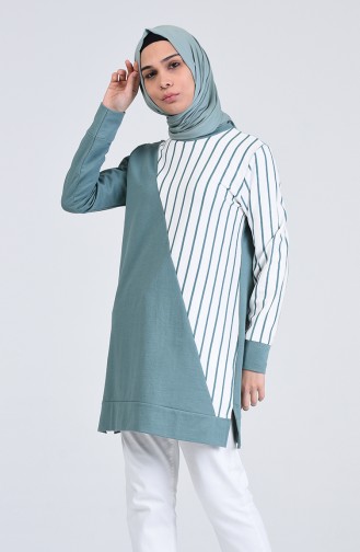 Striped Sport Tunic 0847-02 Almond Green 0847-02