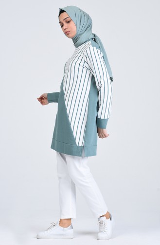 Striped Sport Tunic 0847-02 Almond Green 0847-02