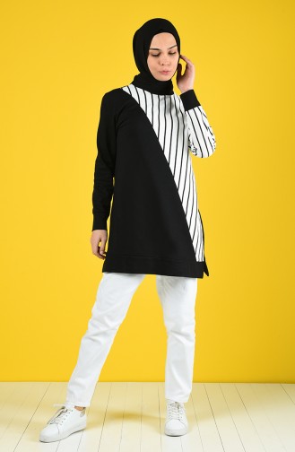 Striped Sport Tunic 0847-04 Black 0847-04