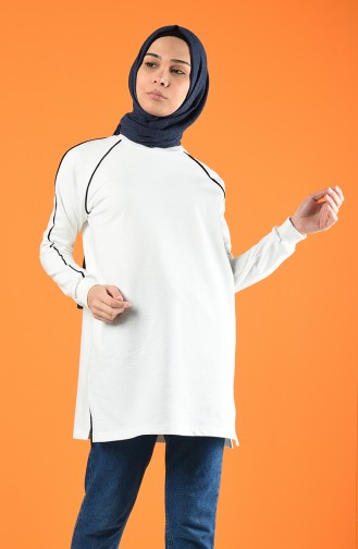 Bias Detailed Sports Tunic 0071-07 White 0071-07