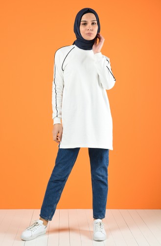 Bias Detailed Sports Tunic 0071-07 White 0071-07