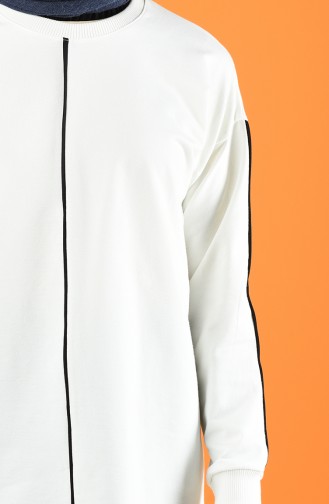 Bisiklet Yaka Spor Tunik 0074-04 Ekru