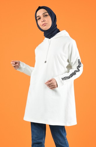 Tunique Sport à Capuche 0075-01 Blanc 0075-01