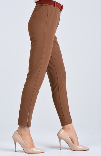 Belted Straight Leg Trousers 20k1001103-03 Mink 20K1001103-03