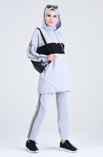 Hooded Sportswear Suit 0838-04 Gray 0838-04